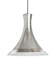 Besa Lighting 1JT-RIOSF-LED-BR - Besa, Rio Cord Pendant, Silver Foil/Clear, Bronze Finish, 1x9W LED