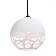 Besa Lighting 1JT-ROCKYWH-BK - Besa, Rocky Cord Pendant, White, Black Finish, 1x60W Medium Base