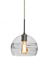 Besa Lighting 1JT-SPIR8CL-EDIL-BR-L - Besa Spirit 8 Pendant, Clear, Bronze Finish, 1x8W LED Filament, 15Ft. Cord