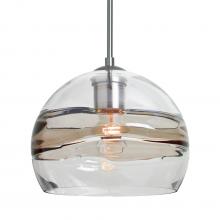 Besa Lighting 1JT-SPIR8SC-SN-L - Besa Spirit 8 Pendant, Smoke/Clear, Satin Nickel Finish, 1x60W Medium Base, 15Ft. Cord