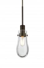 Besa Lighting 1JT-WISHCL-BR - Besa, Wish Cord Pendant, Clear, Bronze Finish, 1x40W E12 Base