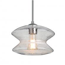 Besa Lighting 1JT-ZENCL-SN-L - Besa, Zen Cord Pendant, Clear Bubble, Satin Nickel Finish, 1x60W Medium Base, 15Ft. Cord
