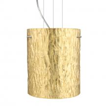 Besa Lighting 1KG-4006GS-LED-SN-L - Besa Tamburo 8 Pendant Stone Gold Foil Satin Nickel 1x11W LED, 15Ft. Option