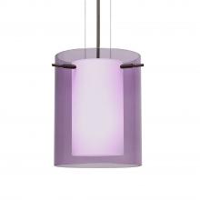 Besa Lighting 1KG-A00607-LED-BR-L - Besa Pahu 8 LED Pendant 1Kg Transparent Amethyst Bronze 1x11W LED, 15Ft. Option