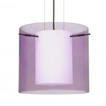 Besa Lighting 1KG-A18407-LED-BR-L - Besa Pahu 12 LED Pendant Transparent Amethyst Bronze 1x11W LED, 15Ft. Option