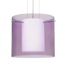 Besa Lighting 1KG-A18407-LED-SN-L - Besa Pahu 12 LED Pendant Transparent Amethyst Satin Nickel 1x11W LED, 15Ft. Option