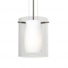 Besa Lighting 1KG-C00607-LED-BR-L - Besa Pahu 8 LED Pendant 1Kg Clear/Opal Bronze 1x11W LED, 15Ft. Option