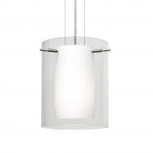 Besa Lighting 1KG-C00607-LED-SN-L - Besa Pahu 8 LED Pendant 1Kg Clear/Opal Satin Nickel 1x11W LED, 15Ft. Option