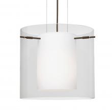 Besa Lighting 1KG-C18407-LED-BR-L - Besa Pahu 12 LED Pendant Clear Bronze 1x11W LED, 15Ft. Option