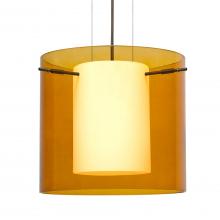 Besa Lighting 1KG-G18407-BR-L - Besa Pendant Pahu 12 Bronze Transparent Armagnac 1x100W Medium Base, 15Ft. Option