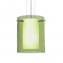 Besa Lighting 1KG-L00607-LED-SN-L - Besa Pahu 8 LED Pendant 1Kg Transparent Olive/Opal Satin Nickel 1x11W LED, 15Ft. Option