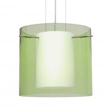 Besa Lighting 1KG-L18407-SN-L - Besa Pendant Pahu 12 Satin Nickel Transparent Olive 1x100W Medium Base, 15Ft. Option