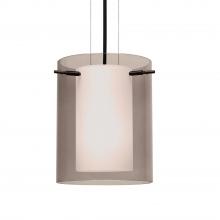 Besa Lighting 1KG-S00607-BK - Besa Pendant Pahu 8 Black Transparent Smoke/Opal 1x100W MAX E26 Base