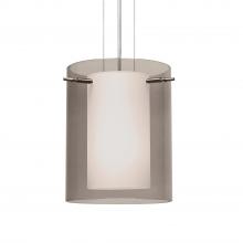 Besa Lighting 1KG-S00607-SN-L - Besa Pendant Pahu 8 Satin Nickel Transparent Smoke/Opal 1x100W Medium Base, 15Ft. Option