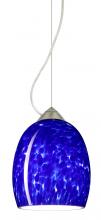 Besa Lighting 1KX-169786-SN-L - Besa Lucia Stem Pendant Blue Cloud Satin Nickel 1x100W Medium Base, 15Ft. Cord