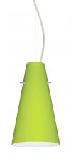 Besa Lighting 1KX-412435-LED-SN - Besa Cierro Cable Pendant Chartreuse Satin Nickel 1x9W LED