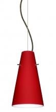 Besa Lighting 1KX-4124RM-BR-L - Besa Cierro Cable Pendant Ruby Matte Bronze 1x100W Medium Base, 15Ft. Cord