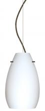 Besa Lighting 1KX-412607-LED-BR-L - Besa Pera 9 LED Pendant Opal Matte Bronze 1x9W LED, 15Ft. Cord