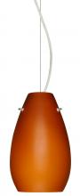 Besa Lighting 1KX-412680-LED-SN-L - Besa Pera 9 LED Pendant Amber Matte Satin Nickel 1x9W LED, 15Ft. Cord