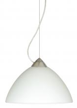 Besa Lighting 1KX-420107-SN-L - Besa Tessa Cable Pendant White Satin Nickel 1x75W Medium Base, 15Ft. Cord