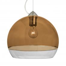 Besa Lighting 1KX-ALLY12AM-SN - Besa, Ally 12 Cable Pendant, Amber/Clear, Satin Nickel Finish, 1x60W Medium Base