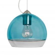 Besa Lighting 1KX-ALLY8BL-SN - Besa, Ally 8 Cable Pendant, Coral Blue/Clear, Satin Nickel Finish, 1x60W Medium Base