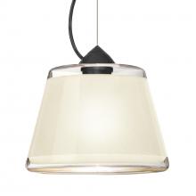 Besa Lighting 1KX-PIC9WH-BK - Besa Pica 9 Pendant 1Kx White Sand Black 1x75W Medium Base