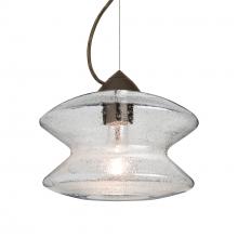 Besa Lighting 1KX-ZENCL-EDIL-BR - Besa, Zen Cable Pendant, Clear Bubble, Bronze Finish, 1x8W LED Filament