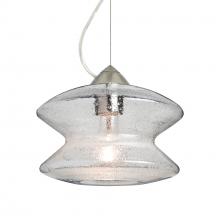 Besa Lighting 1KX-ZENCL-SN - Besa, Zen Cable Pendant, Clear Bubble, Satin Nickel Finish, 1x60W Medium Base