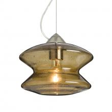 Besa Lighting 1KX-ZENLT-EDIL-SN-L - Besa, Zen Cable Pendant, Latte Bubble, Satin Nickel Finish, 1x8W LED Filament, 15Ft. Cord