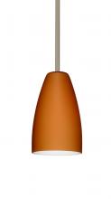 Besa Lighting 1TT-151180-LED-SN-L - Besa Riva 9 LED Pendant 1Tt Amber Matte Satin Nickel 1x9W LED, 15Ft. Cord