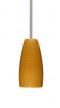 Besa Lighting 1TT-1512OK-LED-SN-L - Besa Tao 10 LED Stem Pendant Oak Satin Nickel 1x9W LED, 15Ft. Cord