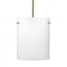 Besa Lighting 1TT-400607-SN-L - Besa Stem Pendant Tamburo 8 Satin Nickel Opal Matte 1x100W Medium Base, 15Ft. Cord