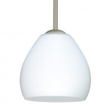 Besa Lighting 1TT-412207-SN-L - Besa Bolla Pendant Satin Nickel Opal Matte 1x50W E12 base, 15Ft. Stem