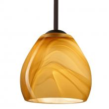 Besa Lighting 1TT-4122HN-LED-BR-L - Besa Bolla LED Pendant Honey Bronze 1x9W LED, 15Ft. Stem