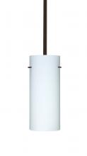Besa Lighting 1TT-412307-LED-BR-L - Besa Stilo 10 LED Pendant Opal Matte Bronze 1x9W LED, 15Ft. Cord