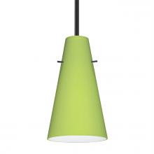 Besa Lighting 1TT-412435-BK - Besa Cierro Stem Pendant Black Chartreuse 1x100W Medium Base