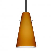 Besa Lighting 1TT-412480-BK - Besa Cierro Stem Pendant Black Amber Matte 1x100W Medium Base