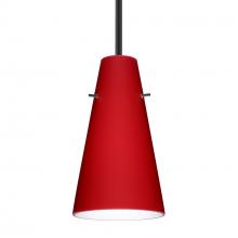 Besa Lighting 1TT-4124RM-BK - Besa Cierro Stem Pendant Black Ruby Matte 1x100W Medium Base