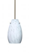 Besa Lighting 1TT-412619-LED-SN-L - Besa Pera 9 LED Pendant Carrera Satin Nickel 1x9W LED, 15Ft. Cord
