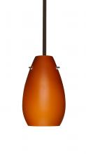 Besa Lighting 1TT-412680-LED-BR-L - Besa Pera 9 LED Pendant Amber Matte Bronze 1x9W LED, 15Ft. Cord