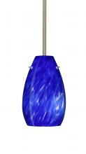 Besa Lighting 1TT-412686-LED-SN-L - Besa Pera 9 LED Pendant Blue Cloud Satin Nickel 1x9W LED, 15Ft. Cord