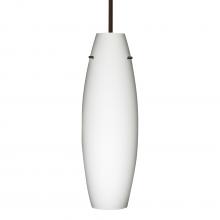 Besa Lighting 1TT-412707-LED-BR-L - Besa Suzi 18 Pendant Opal Matte Bronze 1x11W LED, 15Ft. Cord