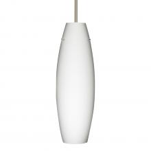 Besa Lighting 1TT-412707-LED-SN-L - Besa Suzi 18 Pendant Opal Matte Satin Nickel 1x11W LED, 15Ft. Cord
