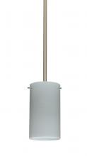 Besa Lighting 1TT-4404KR-MED-SN-L - Besa Stem Stilo 7 Pendant Satin Nickel Chalk 1x40W B10 Med, 15Ft. Cord