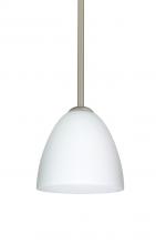 Besa Lighting 1TT-447007-LED-SN-L - Besa Vila LED Pendant Opal Matte Satin Nickel 1x9W LED, 15Ft. Cord