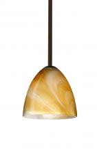 Besa Lighting 1TT-4470HN-BR-L - Besa Vila Stem Pendant Bronze Honey 1x60W Medium Base, 15Ft. Cord