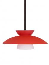 Besa Lighting 1TT-451331-BR-L - Besa Trilo 15 Stem Pendant Bronze Red Matte 1x75W Medium Base, 15Ft. Cord