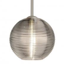 Besa Lighting 1TT-461602-SN-L - Besa Stem Kristall 8 Pendant Satin Nickel Smoke 1x75W Medium Base, 15Ft. Cord