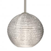 Besa Lighting 1TT-4616GL-SN-L - Besa Stem Kristall 8 Pendant Satin Nickel Glitter 1x75W Medium Base, 15Ft. Cord
